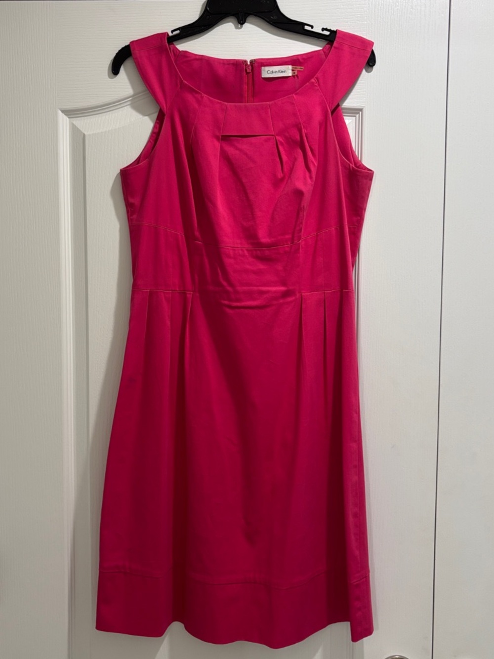 Calvin Klein Hot Pink Cap-Sleeve Sheath Dress